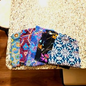 EUC Lot of 5 Lularoe OS leggings pants